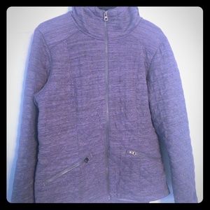 The North Face purple quilted coat